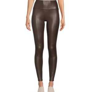 EUC: Time and tru, brown faux leather leggings